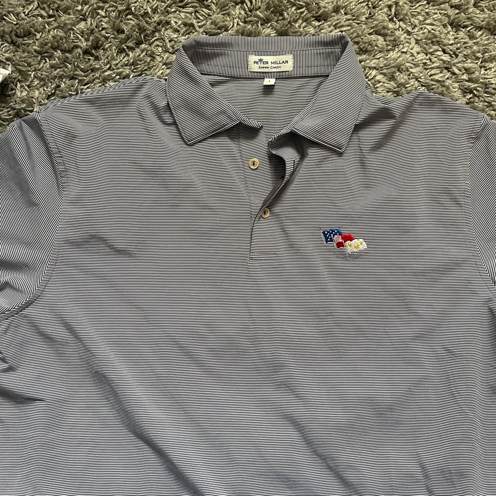 Peter Millar Navy Striped Polo Shirt